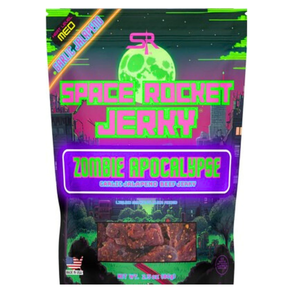 Space Rocket Jerky Zombie Apocalypse Garlic Japapeno Beef Jerky 2.5o