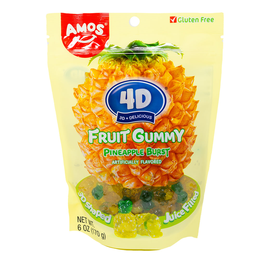 Amos 4D Fruit Gummy Pineapple Burst - 6oz | Candy Funhouse – Candy