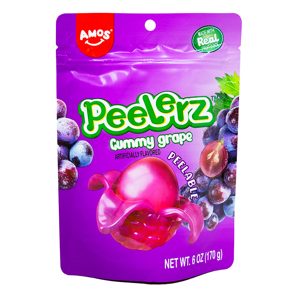 あめページ Amos Peelerz Gummy Grape - 6oz | Candy Funhouse – Candy Funhouse CA