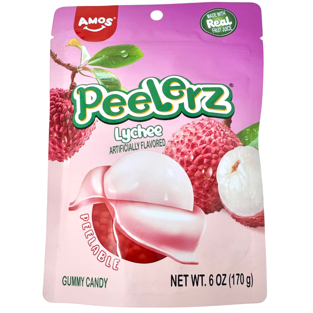 Amos Peelerz Gummy Lychee - 6oz | Candy Funhouse – Candy Funhouse CA