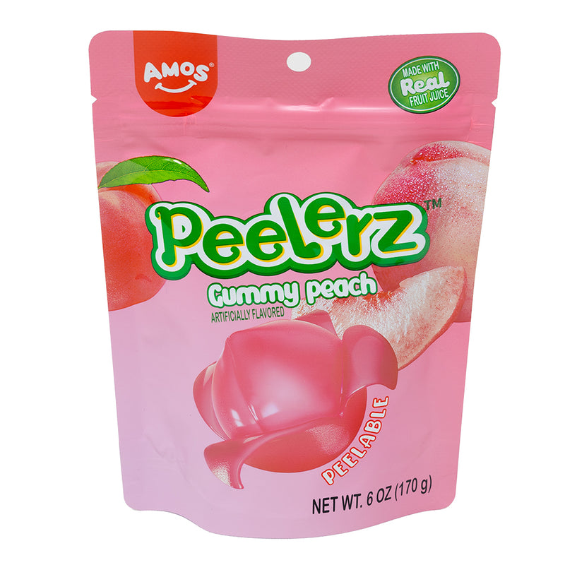 Amos Peelerz Gummy Peach - 6oz - Amos - Amos Candy - Peelerz - Peelerz Candy - Amos Peelerz - Peelerz Peach - Peach Gummy - Peach Candy