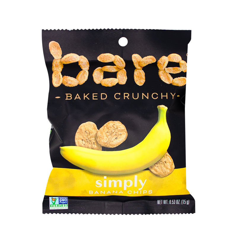 Bare Baked Crunchy Simply Banana Chips - 15g - Bare - Bare Snacks - Banana Chips - Bare Baked Chips - Bare Baked Banana Chips