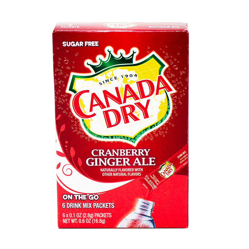 Canada Dry Cranberry Ginger Ale Singles to Go - 6 Pack - Singles to Go - Powder Drink - Powdered Drink - Drink Mix - Canada Dry - Ginger Ale - Canada Dry Ginger Ale - Cranberry Drink