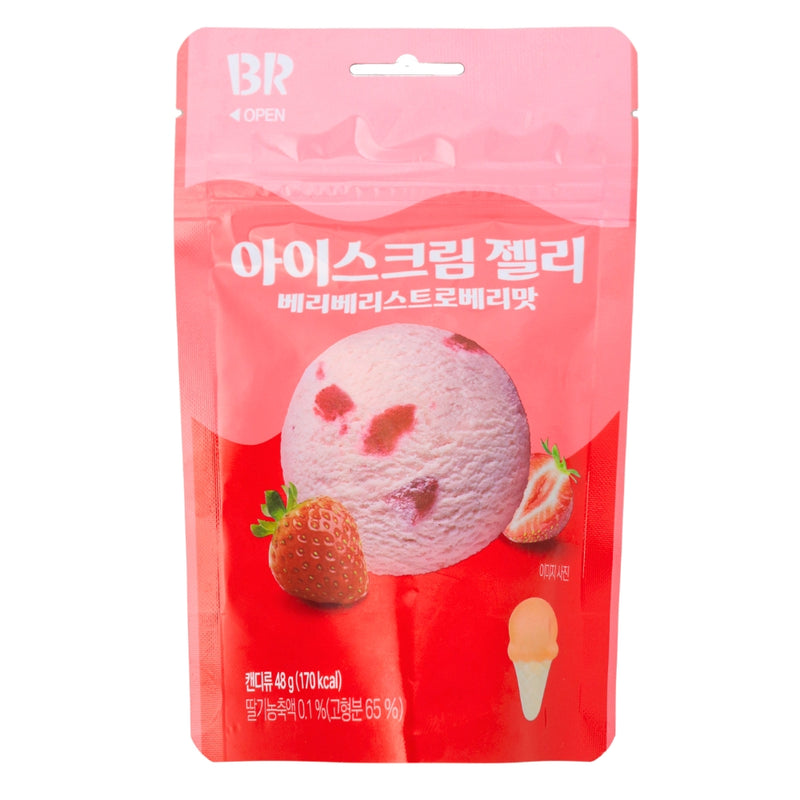 Baskin Robbin Very Berry Strawberry Jelly Candy (Korea) - 48g - Baskin Robbin - Baskin Robbins - Baskin Robbins Candy - Strawberry Candy - Berry Candy - Jelly Candy - Gummy - Gummy Candy - Gummies - Korean Candy - Korean Snacks - Candy from Korea