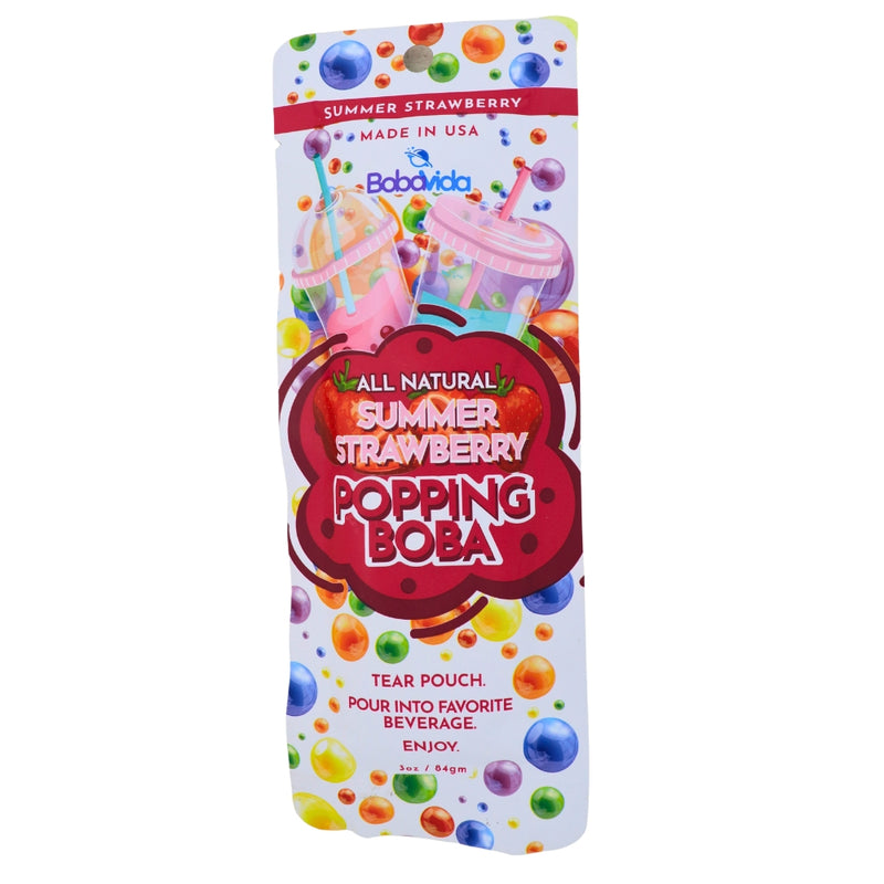 Boba Vida Summer Strawberry - 3oz - Boba - Boba Strawberry - Strawberry Boba