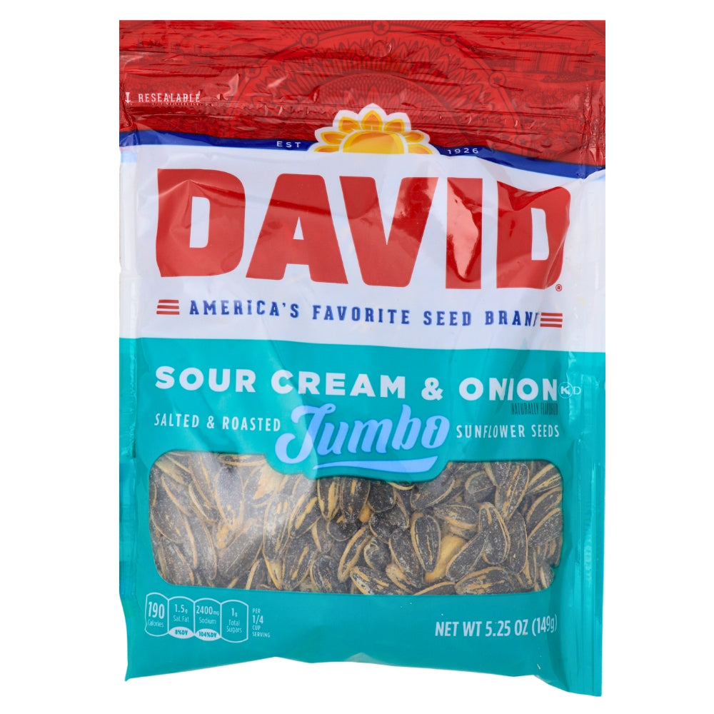 David Sour Cream & Onion Jumbo Sunflower Seeds 