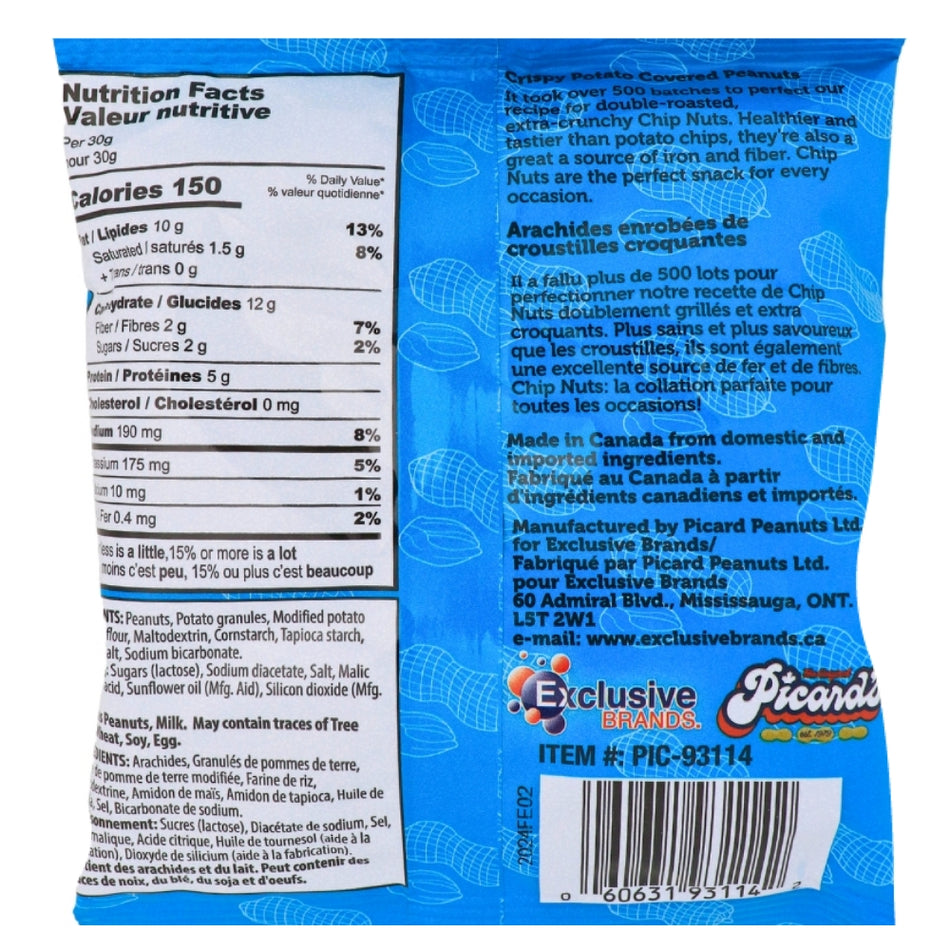 Pzazz Crunchy Nuts Salt & Vinegar 80g Nutrition Facts Ingredients  - Snack - Nuts - Canadian Snack