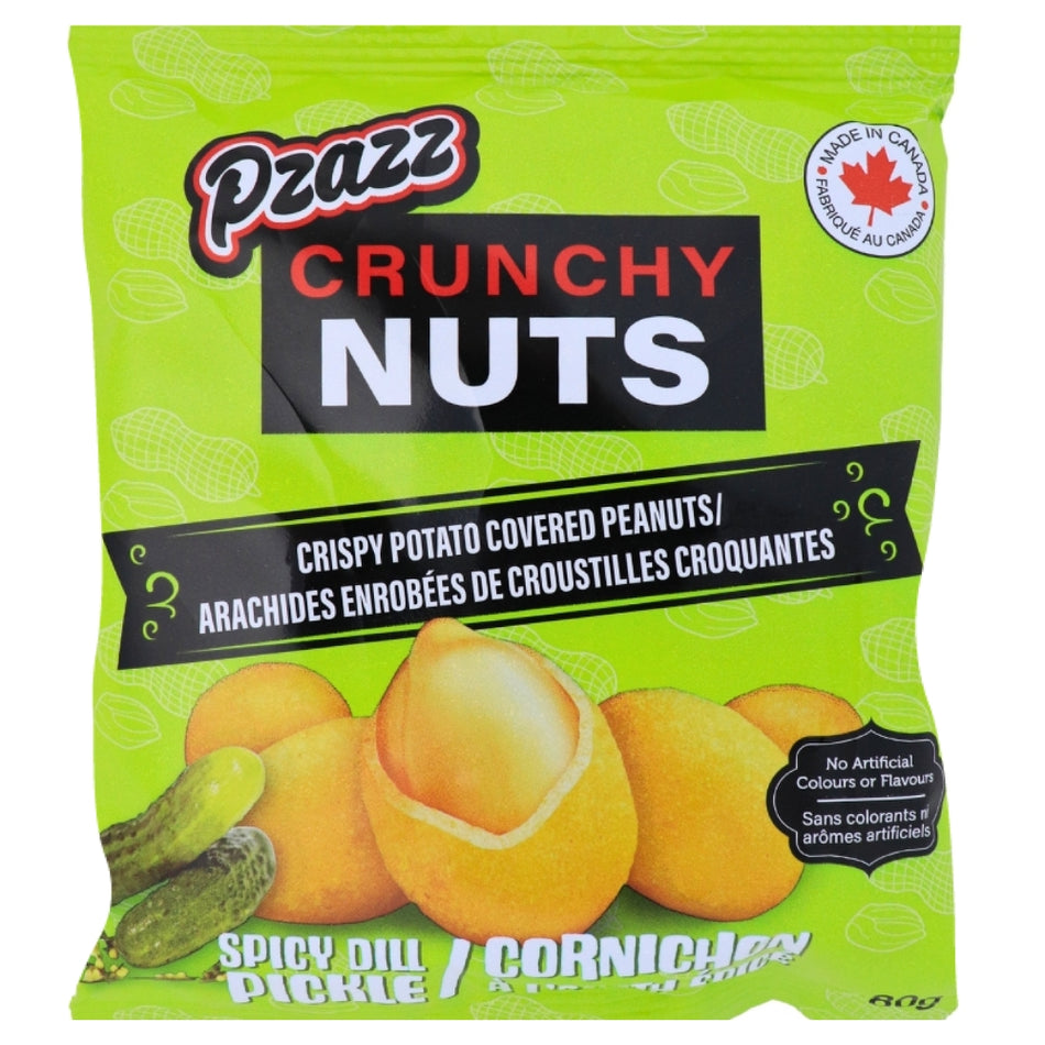 Pzazz Crunchy Nuts Spicy Dill Pickle - 80g - Canadian Snack - Snack - Nuts