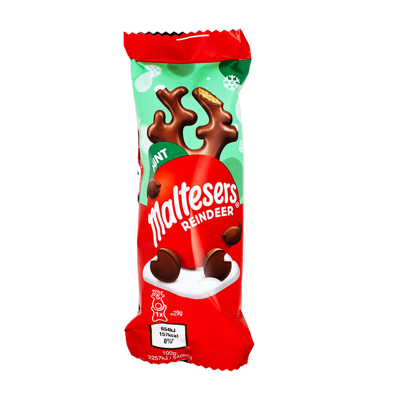 Maltesers Reindeer Mint Single - 29g - Maltesers Reindeer Mint Single - Mint chocolate - Maltesers candy - Reindeer chocolate - Easter treats