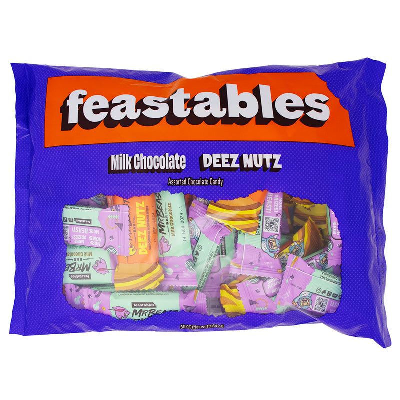 Mr Beast Feastables 50ct - 17.64oz - Mr Beast - Mr Beast Chocolate - Chocolate Pack - Trendy Candy - Trendy Chocolate