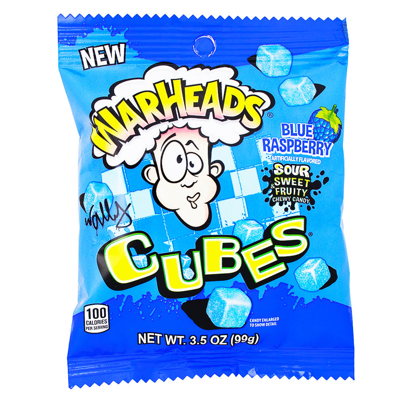 Warheads All Blue Raspberry Cubes - 3.5oz - Warheads - Warheads Candy - Sour Candy - Blue Raspberry Candy - Blue Raspberry Sour Candy