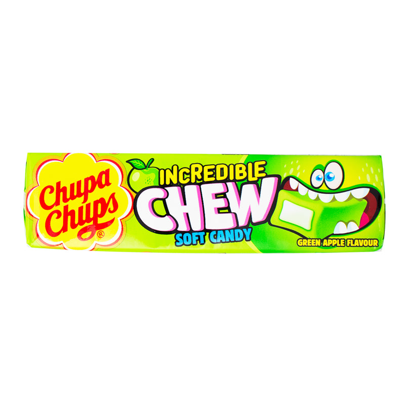 Chupa Chups Incredible Chew Green Apple (UK) - 45g - Chupa Chups - Chupa Chups Candy - Green Apple - Green Apple Candy - British Candy - UK Candy