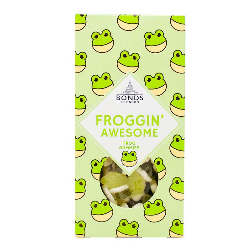 Bonds Froggin' Awesome (UK) - 140g - Bonds Froggin' Awesome - British Candy for Valentine's Day - Playful Candy Shapes UK - Irresistible Chewy Sweets - Romantic Candy Collection - Bonds Candy UK - Valentine's Day Sweet Treats - Fruit Flavoured Gummies - Love-inspired Candy Assortment - UK Candy - British Candy