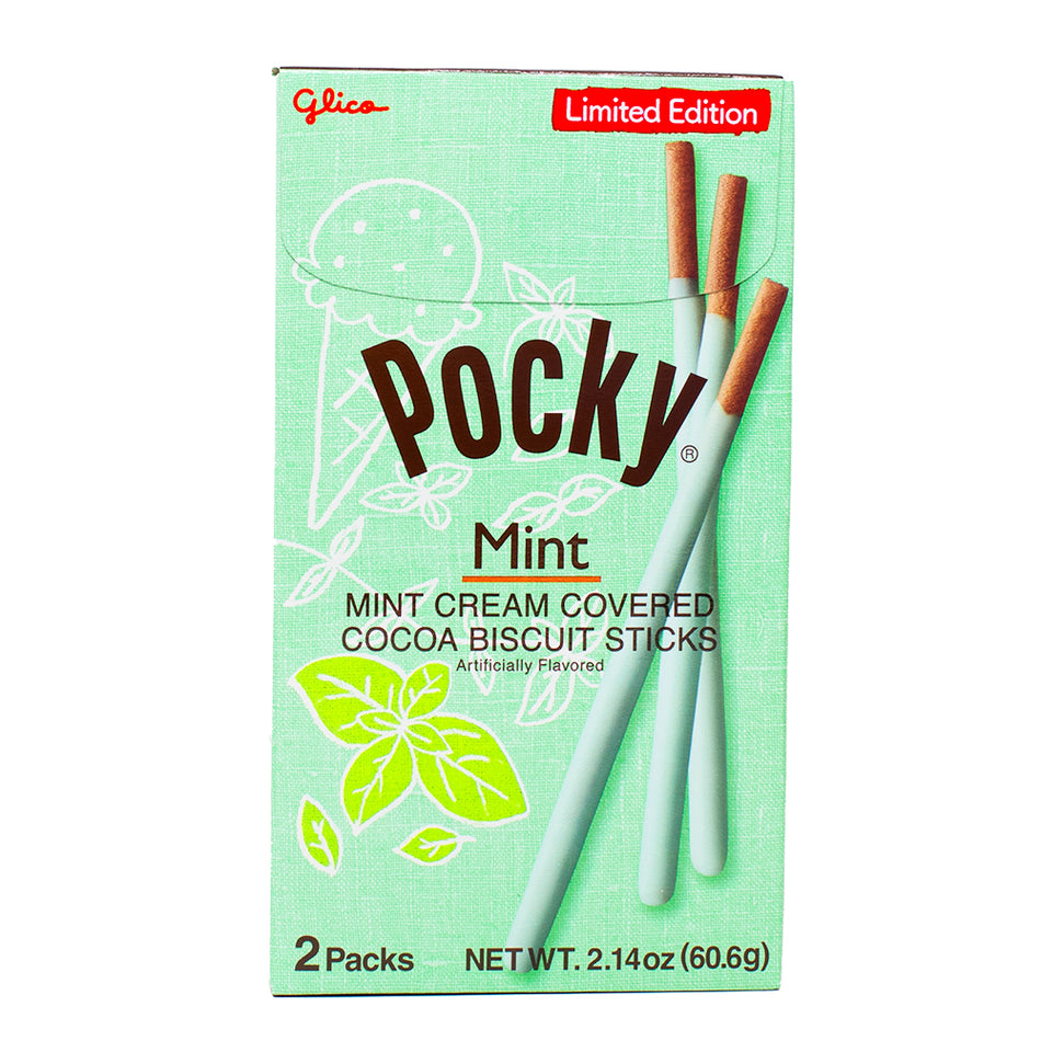 Pocky Mint - 2.14oz - Pocky - Pocky Mint - Pocky Sticks - Mint Candy - Mint Snacks - Mint Sticks - Savoury Snacks