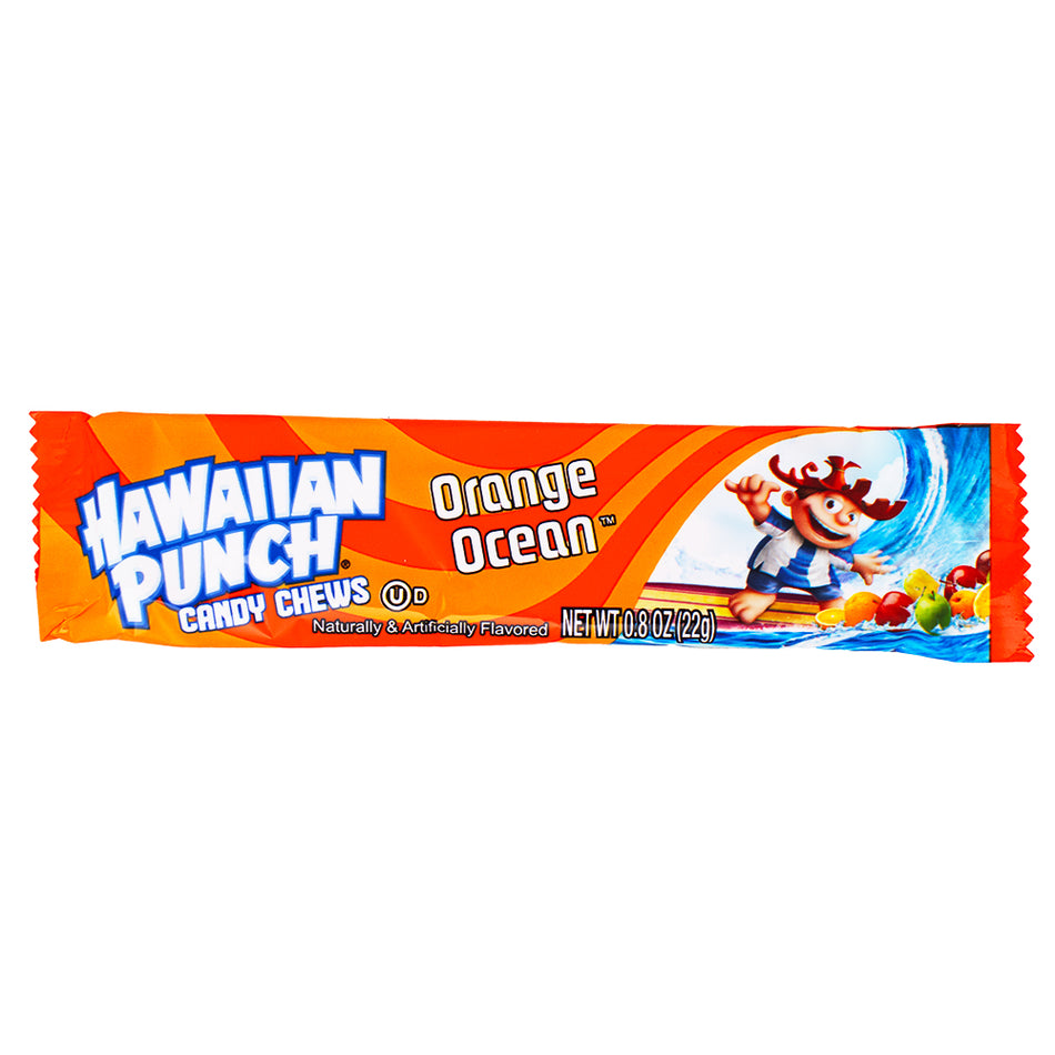 Hawaiian Punch Chew Bars Ocean Orange - .8oz - Hawaiian Punch - Chewy Bars - Hawaiian Punch Chew Bars - Orange Candy - Hawaiian Punch Orange - Ocean Orange flavour - Citrus candy - Chewy candy bars - Tropical candy - Tangy orange candy - Fruit-flavoured candy - Sweet treats