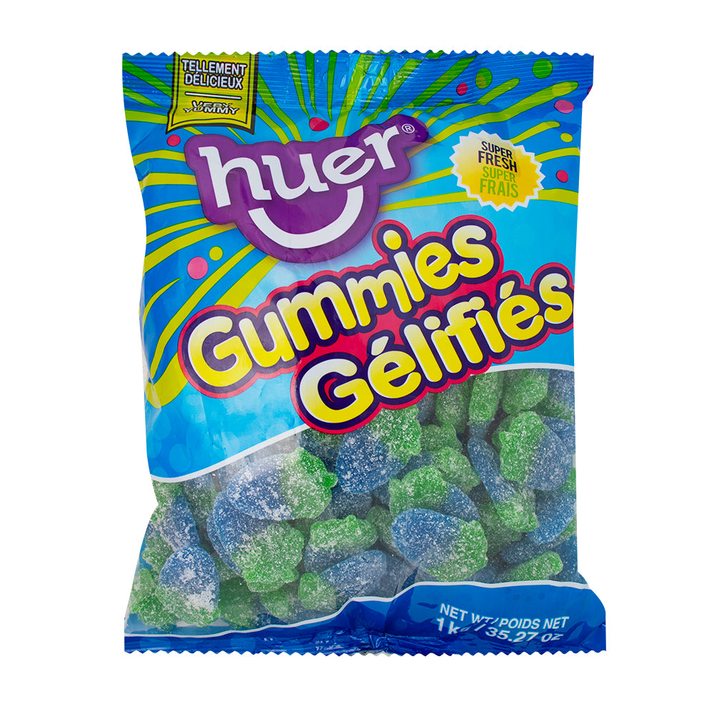 Huer Sour Blue Raspberries Gummy Candy 1kg Candy Funhouse Candy