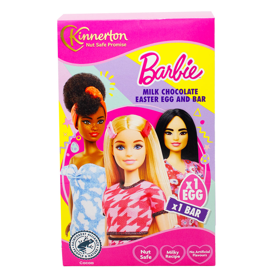 Kinnerton Barbie Egg & Bar - 62g - Kinnerton Barbie Egg & Bar - Barbie - Barbie Candy - Barbie Chocolate - Easter Candy - Easter Chocolate - Easter Treats - Chocolate Egg