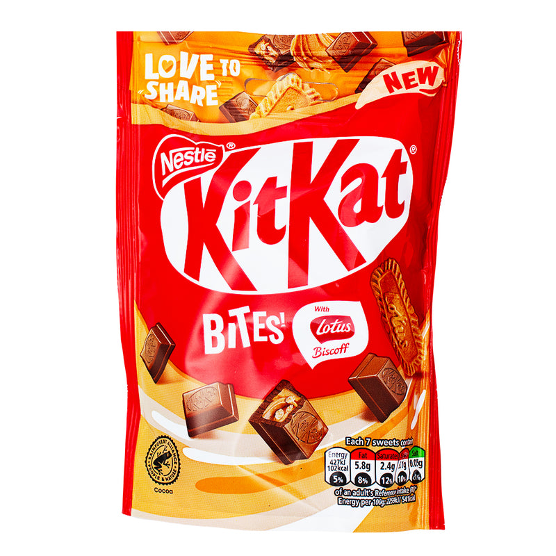 Kit Kat Bites with Lotus Biscoff (UK) - 90g-Biscoff Kit Kat-Kit Kat Bar-Milk Chocolate-British Candy