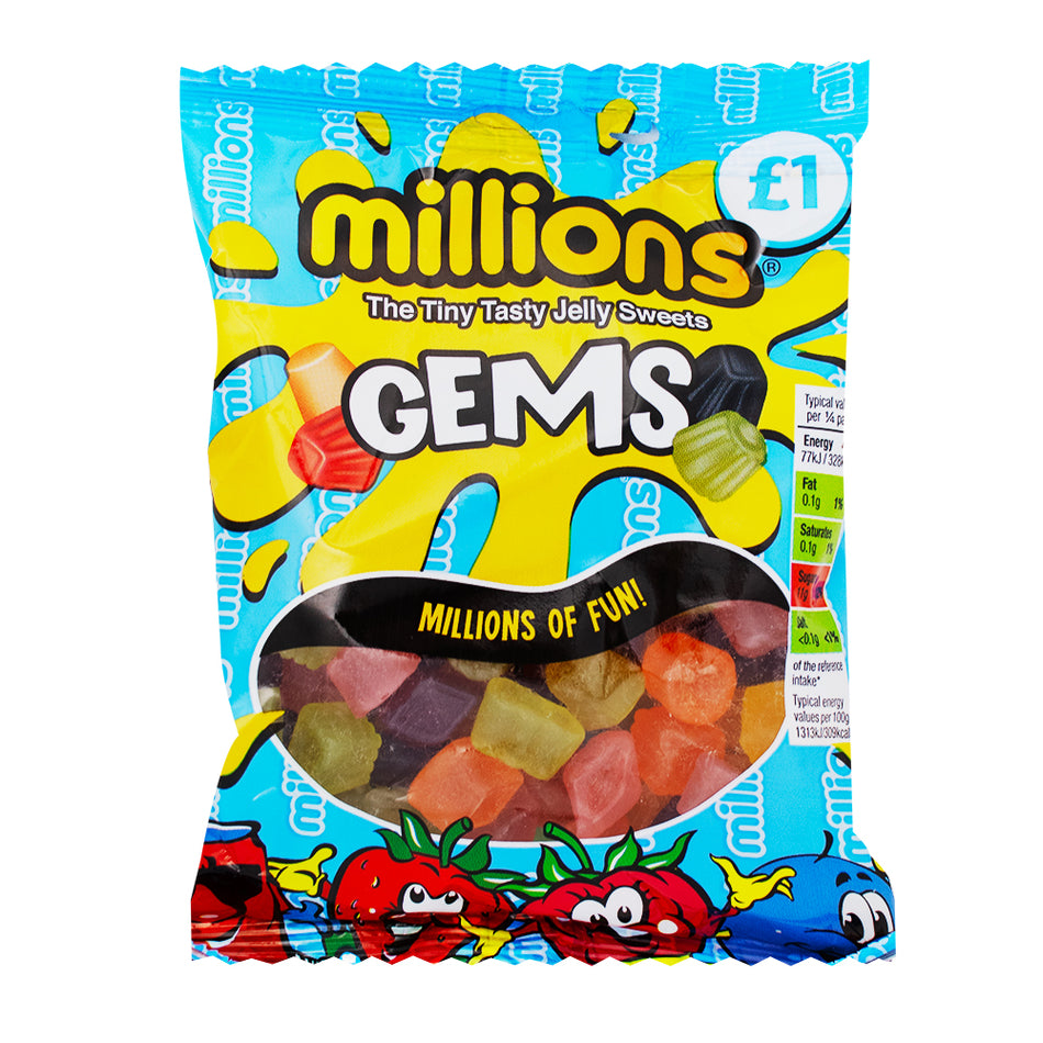 Millions Gems - 120g - Millions Candy - Millions Sweets - Millions - Millions Gems - British Candy - British Chocolate - UK Chocolate - UK Candy