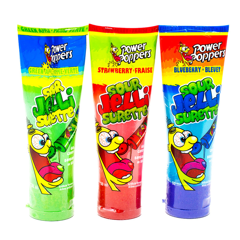 Power Poppers Sour Jelli - 2oz - Power Poppers Sour Jelly - Sour Candy - Jelly Slime - Jelly Candy