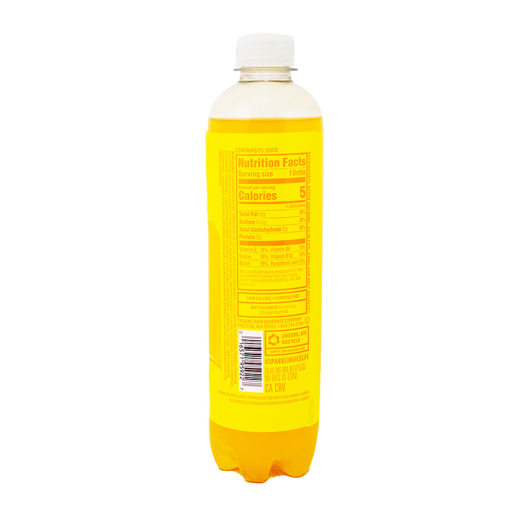 Sparkling Ice Starburst Lemon Zero Sugar - 502.8mL  Nutrition Facts Ingredients