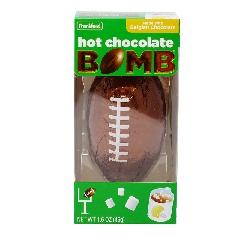 Frankford Football Hot Chocolate Bomb - 1.6oz - Hot Chocolate Bomb - Football Chocolate - Football Hot Chocolate Bomb - Frankford Chocolate