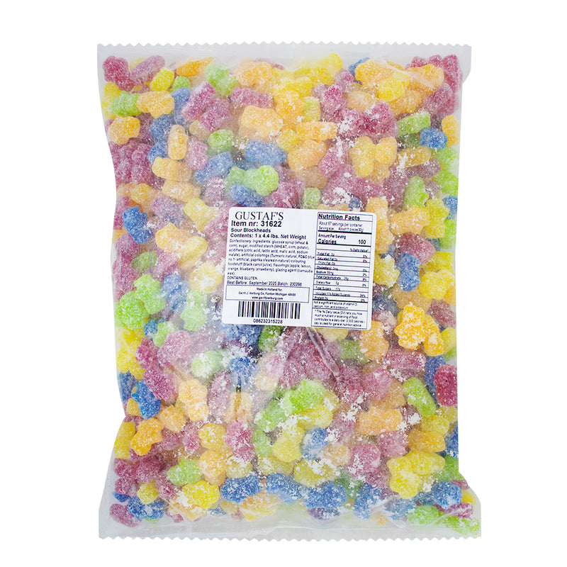 Gustaf's Blockheads Bulk Assorted Sour (Small) - 2kg Nutrition Facts Ingredients - Gustaf’s Candy - Sour Candy - Bulk Candy - Assorted Candy