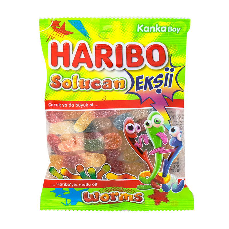 Haribo Halal Sour Fizz Worms - 70g