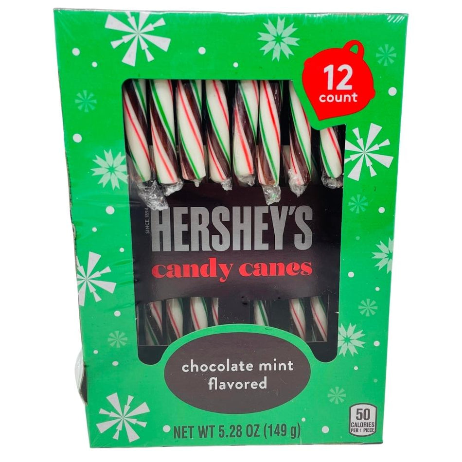 Hershey's Chocolate Mint Flavoured Candy Canes 12 Pieces - 5.28oz