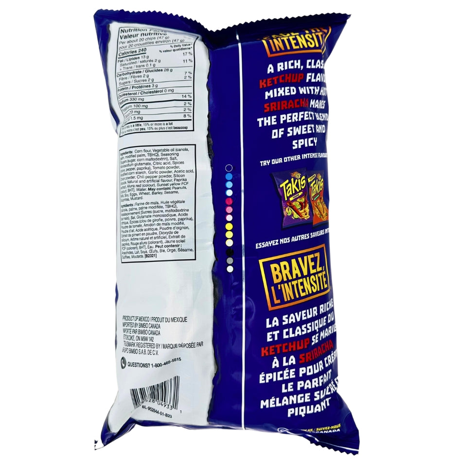 Limited Edition Takis Kaboom Ketchup & Sriracha - 280g ingredients nutrition facts - Takis - Takis Chips - Takis Ketchup and Sriracha Chips - Spicy Chips