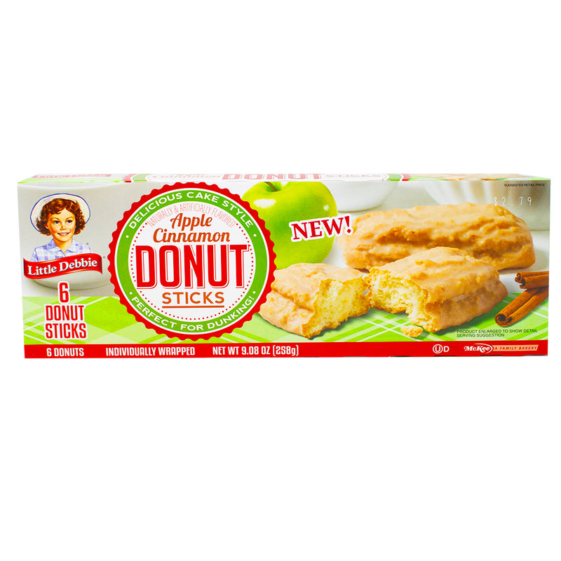 Little Debbies - Apple Cinnamon Donut Sticks (6 sticks) - 258g - Little Debbie - Little Debbie Cakes - Little Debbie Snacks - Little Debbie Donut Sticks - Apple Cinnamon Donut