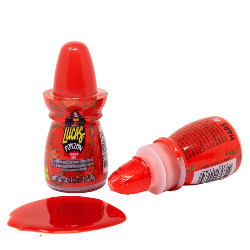 Lucas Panzon Sour Squeeze Candy Sandia (Watermelon) - 10ct Box - Sour Candy - Mexican Candy