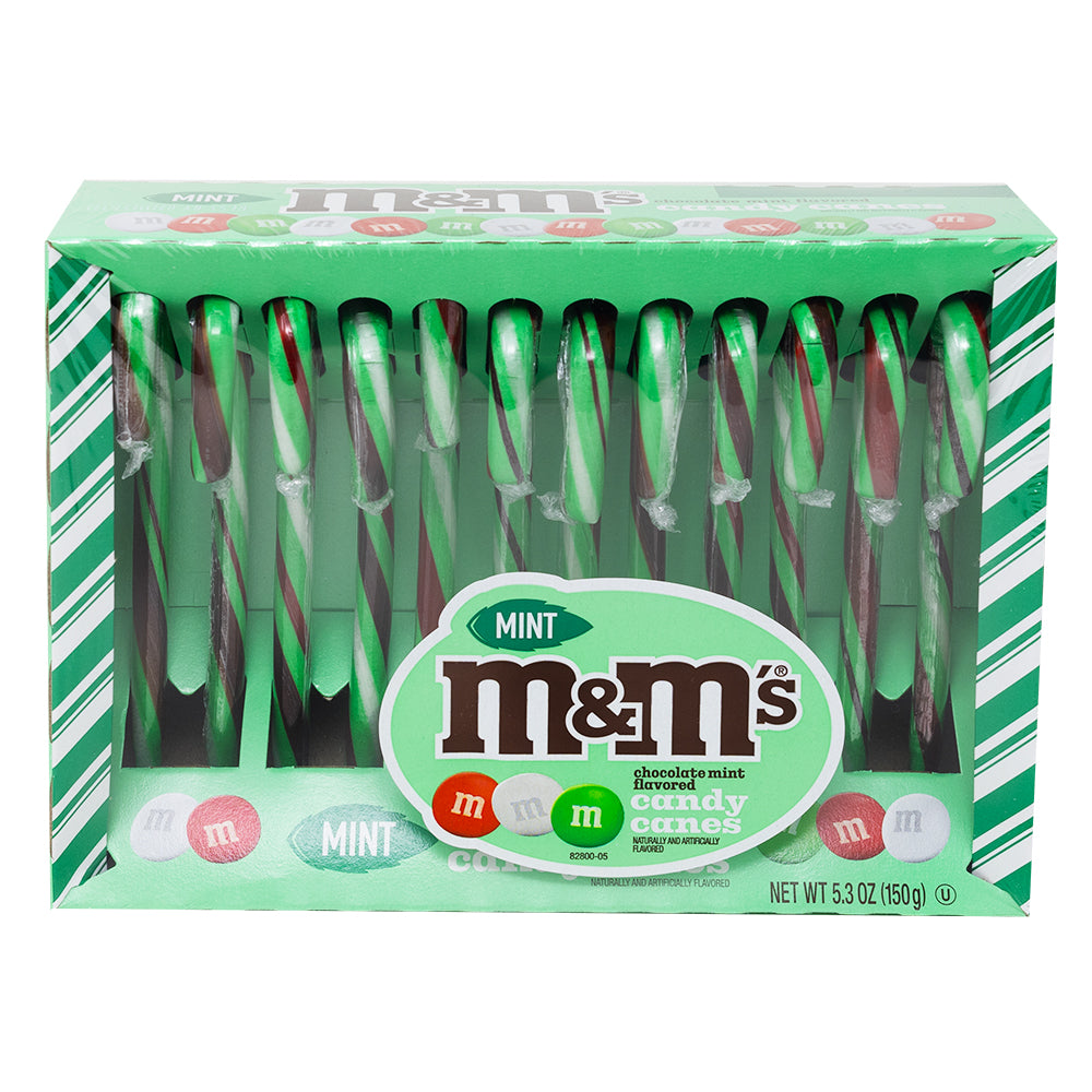 M&M's Mint Chocolate Candy Canes 12 Pieces | Candy Funhouse