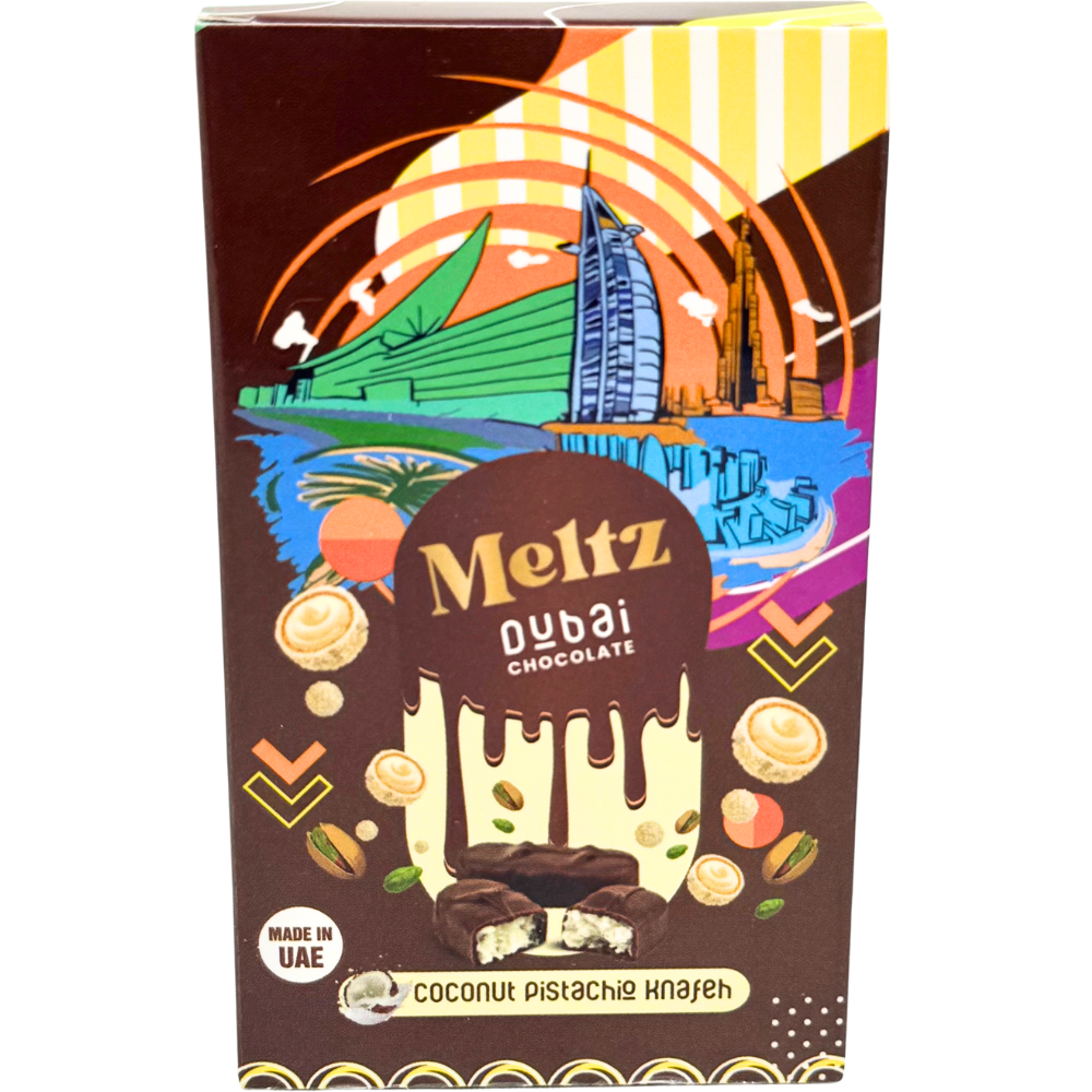 Meltz Dubai Chocolate Coconut Pistachio Knafeh - 75g | Candy