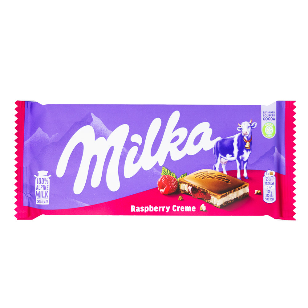 Milka Raspberry Creme Chocolate Bar-Alpine Milk – Candy Funhouse CA