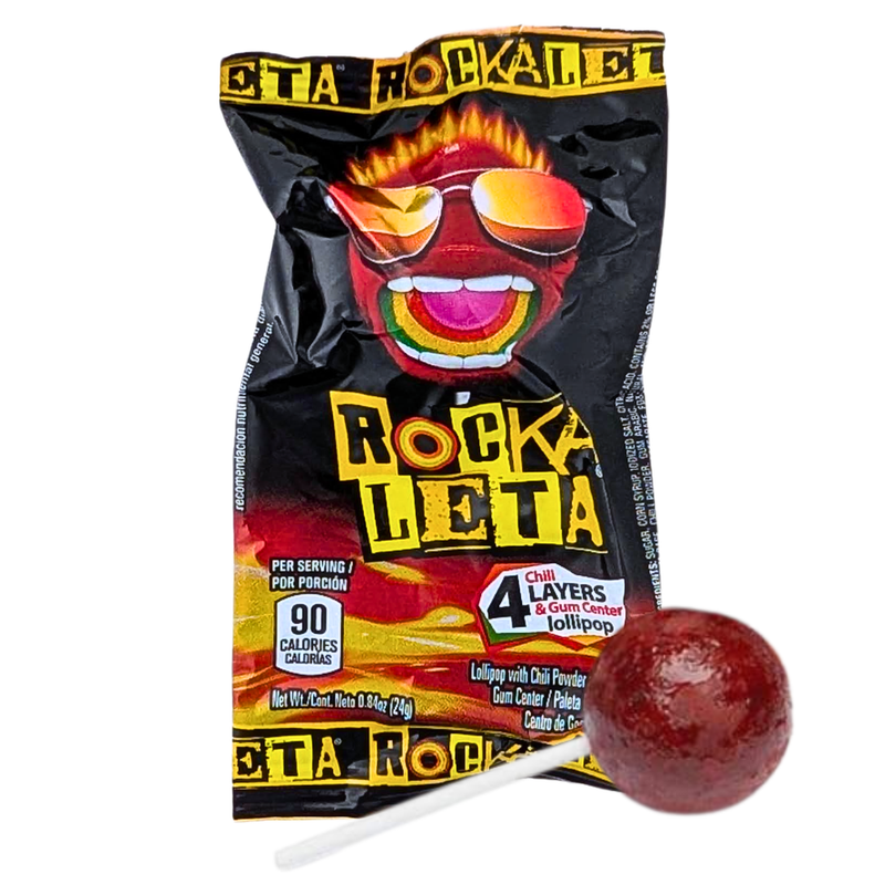 Rockaleta Lollipop 4 Chilli Layers Gum Center