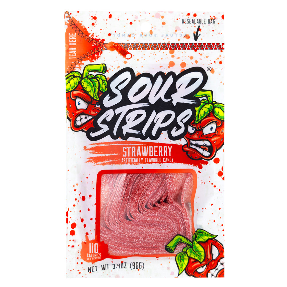 Sour Strips Strawberry - 96g | Candy Funhouse – Candy Funhouse CA