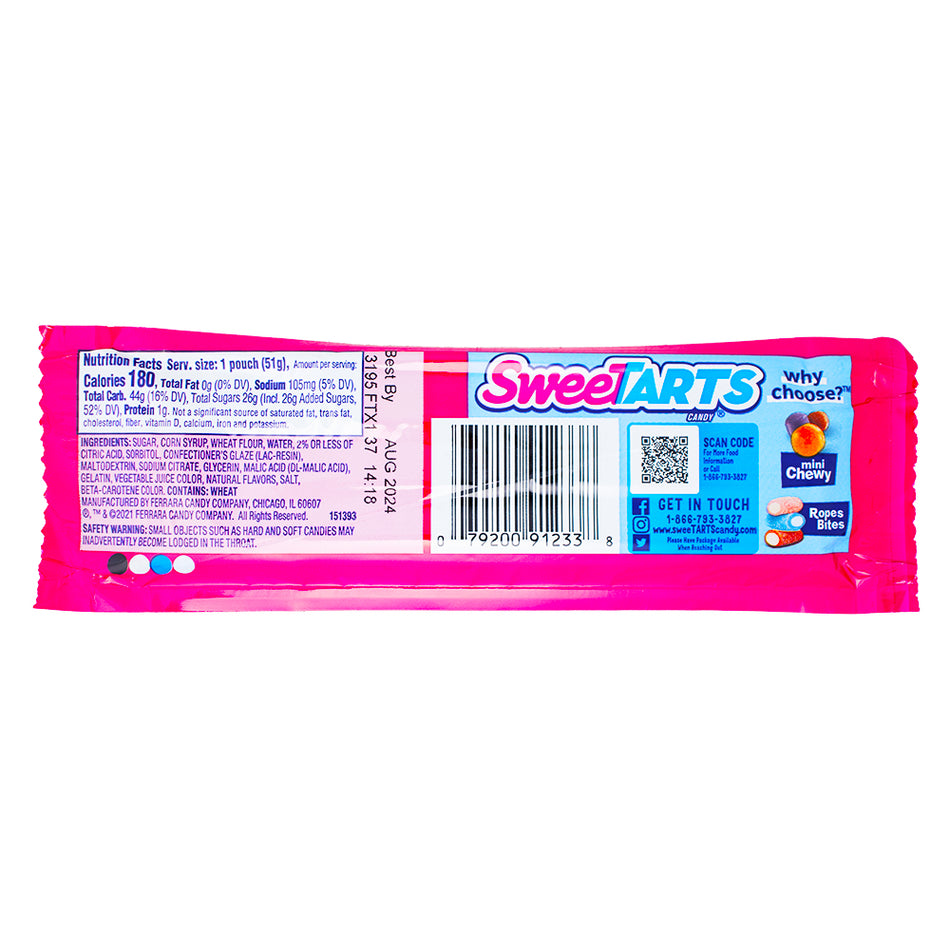 Sweetarts Ropes Cherry Punch - 1.8oz  Nutrition Facts Ingredients