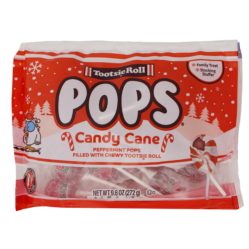 Tootsie Pops Candy Cane Peppermint - 9.6oz - Tootsie Rolls - Tootsie Pops Candy Cane Peppermint - Peppermint Candy Canes - Tootsie Pops Candy Cane - Christmas Candy - Christmas Treats