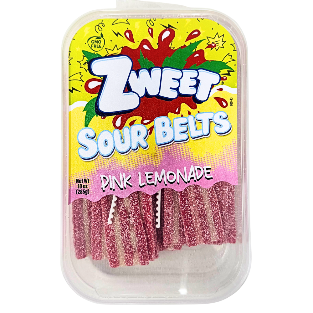 Sweet　s Zweet Sour Belts Pink Lemonade - 10oz | Candy Funhouse – Candy