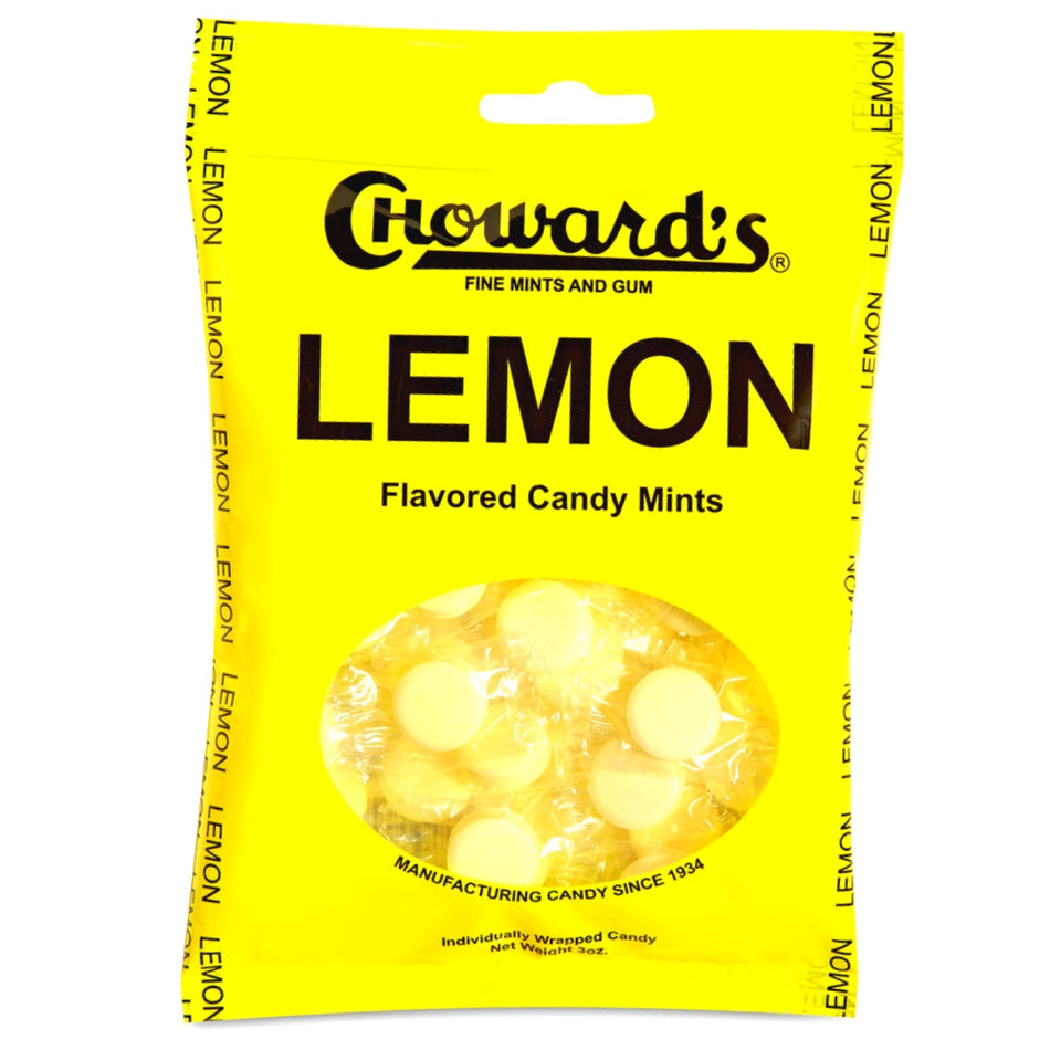 CHoward's Mints Lemon - 3oz - Chowards - Chowards Candy - Mint Candy - Lemon Candy