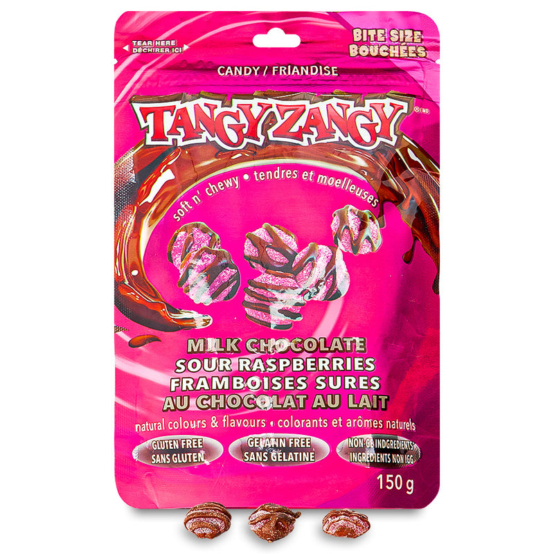 Tangy Zangy Milk Chocolate Sour Raspberries Candy 150g