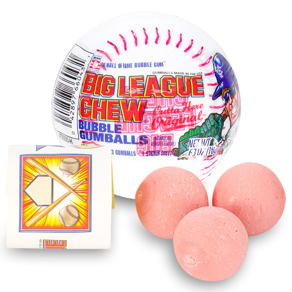 Big League Chew Baseball W/ Gumballs, Stickers & Tattoo » The Tin