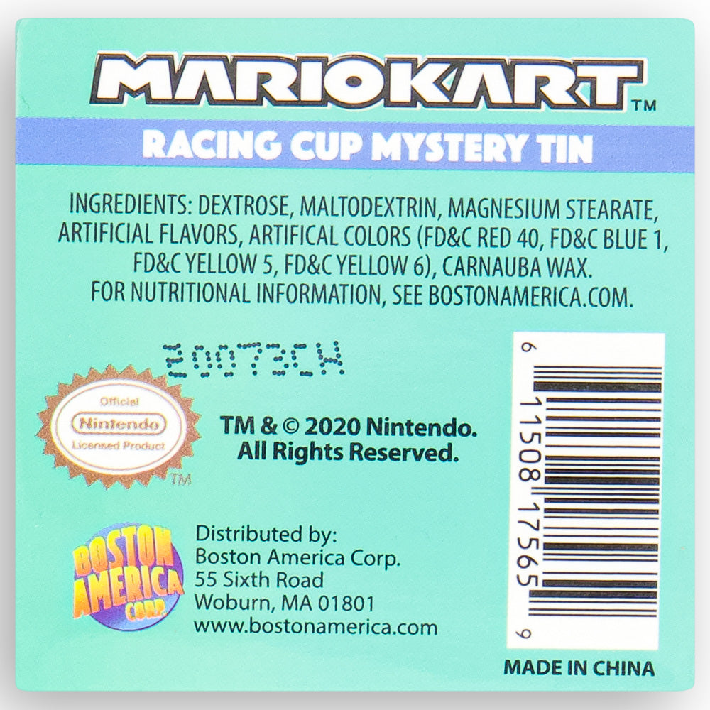 Boston America Mario Kart Mystery Item Box Back Ingredients