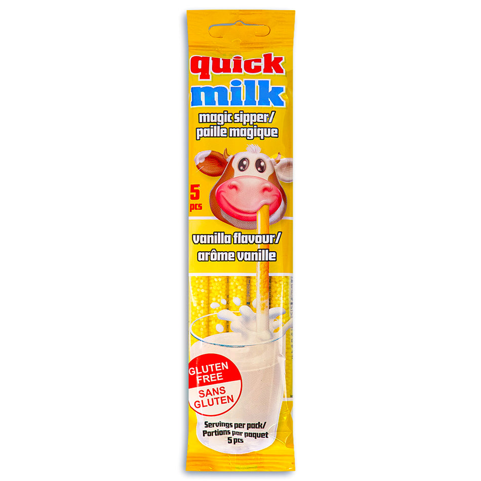 Quick Milk Magic Sipper Vanilla Straws 36g Front