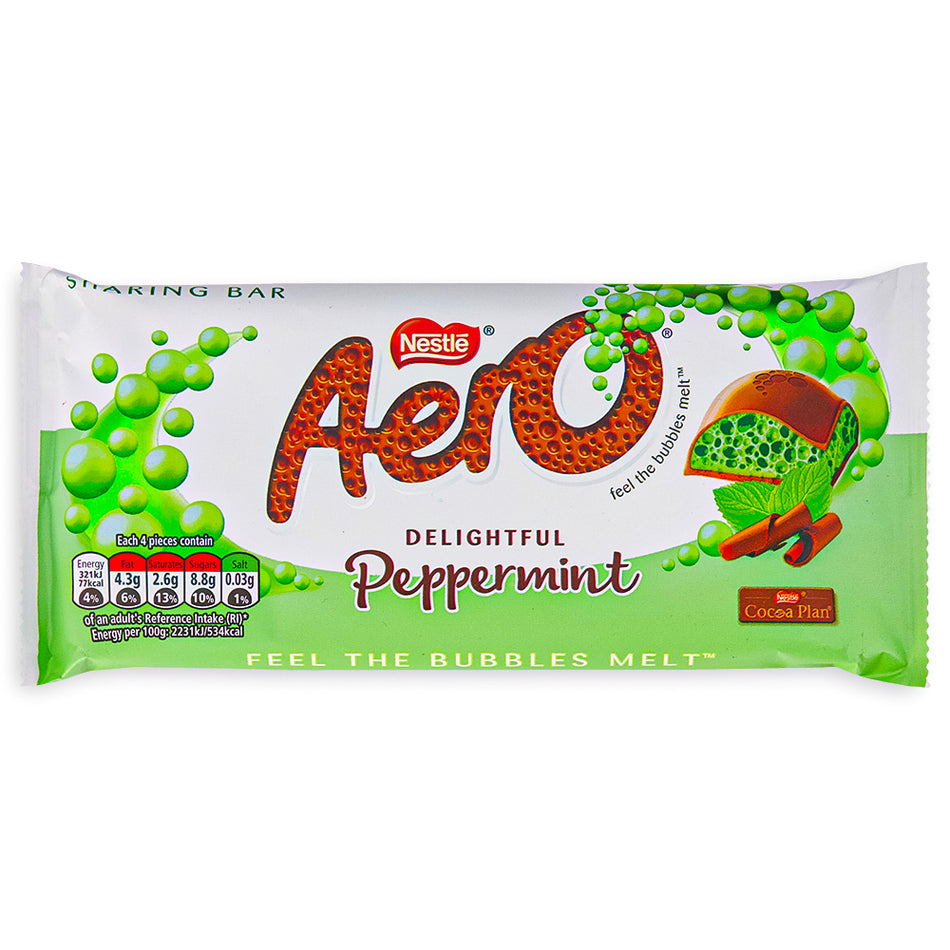 Aero Delightful Peppermint Block UK 90g Front