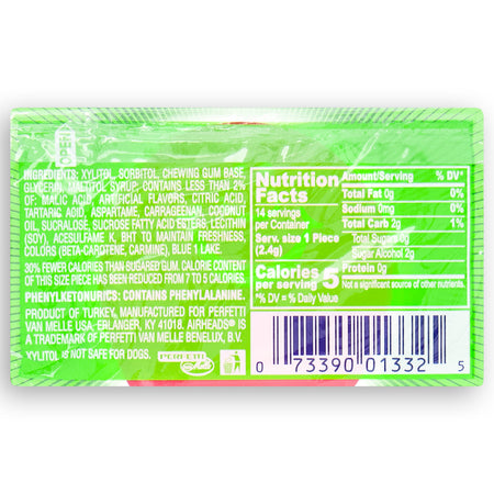 AirHeads Gum Watermelon Back Ingredients