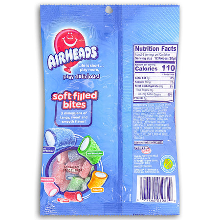 Airheads Candy Original Fruit Soft Filled Bites Back Ingredients