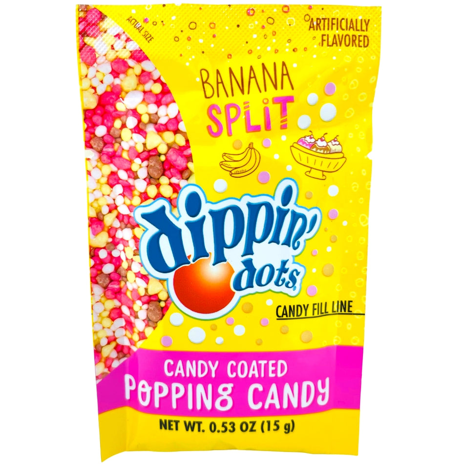 Dippin' Dots Popping Candy - 0.53oz - Banana Split - Dippin' Dots Popping Candy - Popping candy - Dippin Dots - Dippin Dots Candy - Pop rocks candy - Assorted flavours popping candy