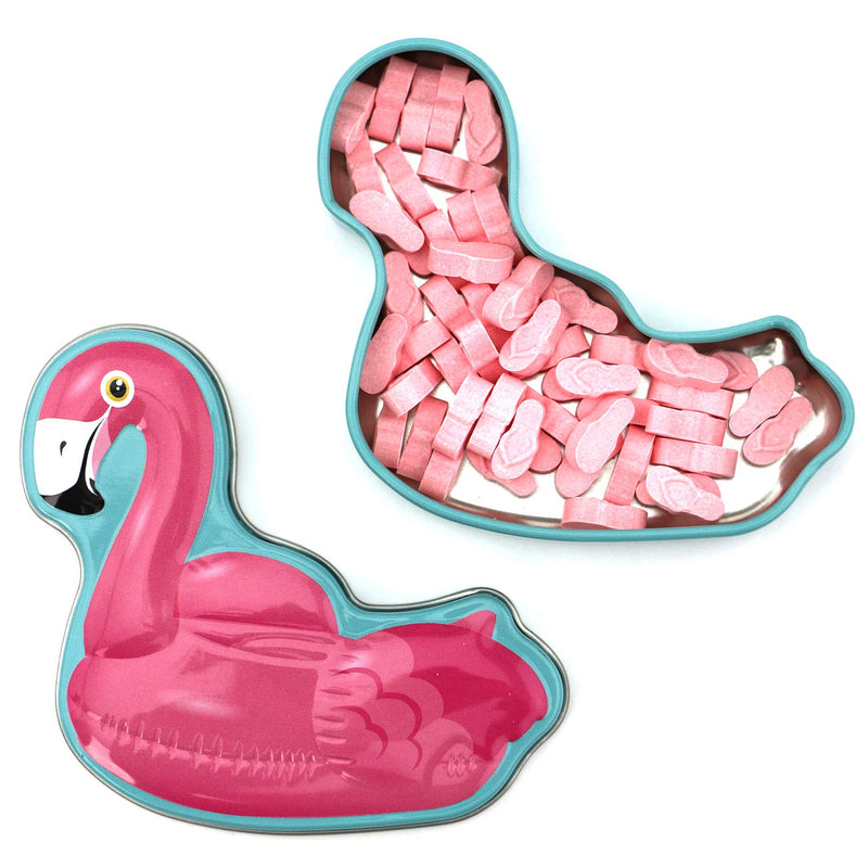 Boston America Candy Tin - Pool Party pink Flamingo novelty fun gift gifts sour candies
